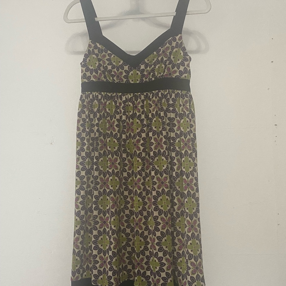 London Times Black and Green Floral Dress